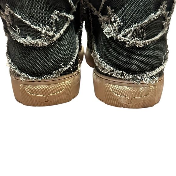 Zadig and Voltaire High Flash Canvas Boomerang Black High Top Sneakers| Size 9 - Picture 10 of 12